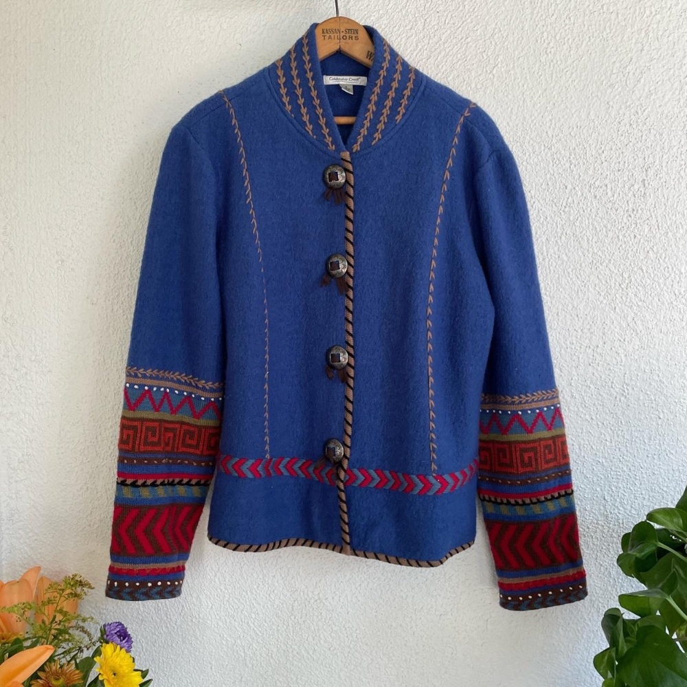 Blue Wool western jacket by Coldwater Creek